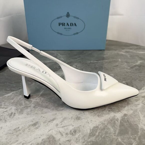 Prada White Slingback Heels - Picture 2 of 7